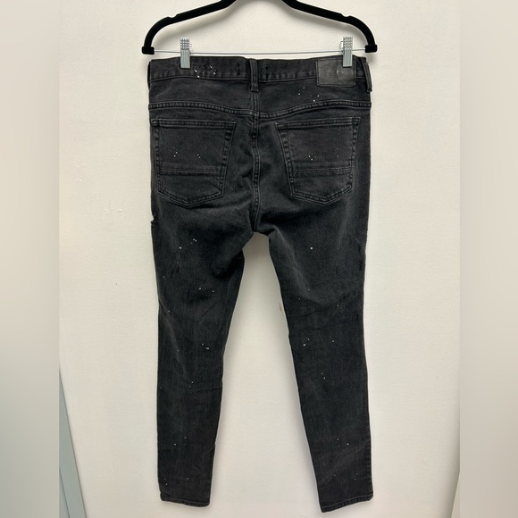 Pacsun/ Black Distressed Jeans/ Speckled White Paint Splatter/ 32x32 - Picture 4 of 4